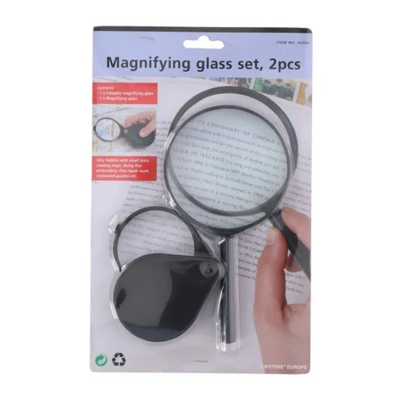 Palielināmais stikls 2 pcs., melna krās.