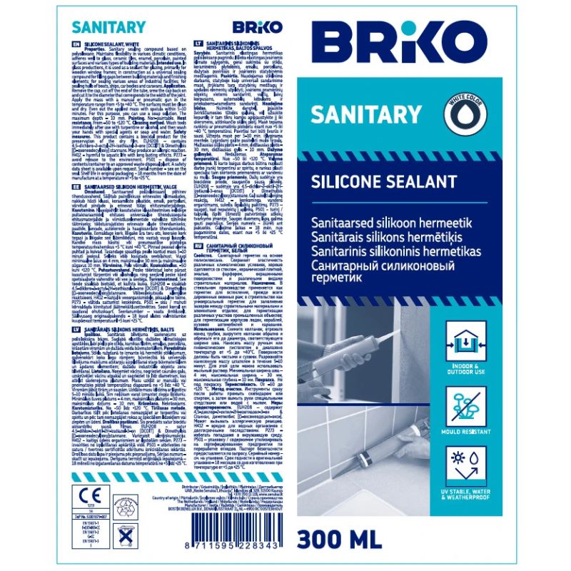 Briko sanitārais sealer 300ml balts