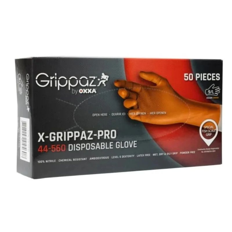 Cimdi grippaz 246or 50 gab oranži 9-l
