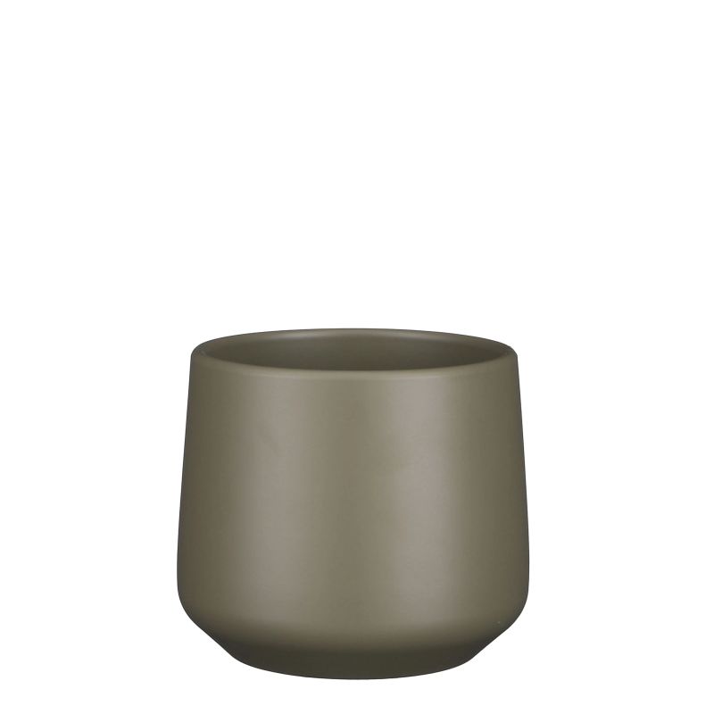 Vāze keram. amber d15.5 h14cm zaļa mat.