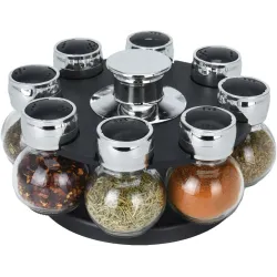 Garšvielu statīvs 170488850, caurspīdīga-sudraba-melna