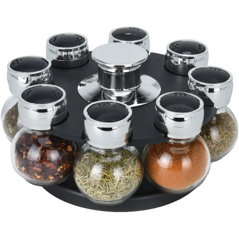 Garšvielu statīvs 170488850, caurspīdīga-sudraba-melna