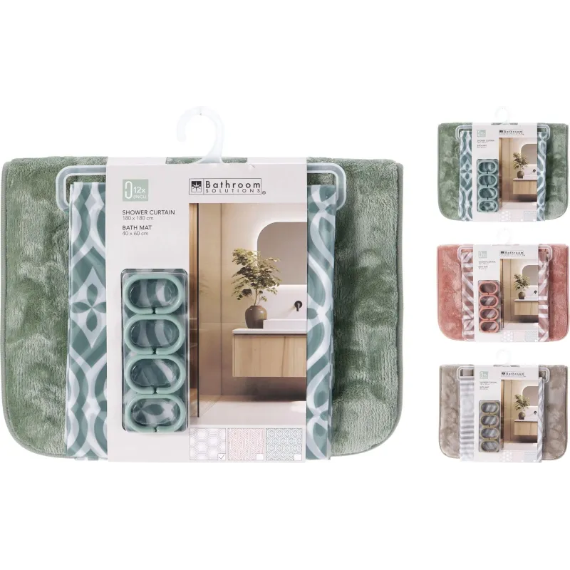 Dušas aizkars CY2400260, ,krāsa-dizains tiek izvēlēts nejauši,, 180 cm x 180 cm