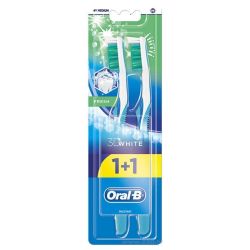 Zobu birste Oral-B 3D White Fresh 40 Medium 1+, balta krās.-zaļa krās.