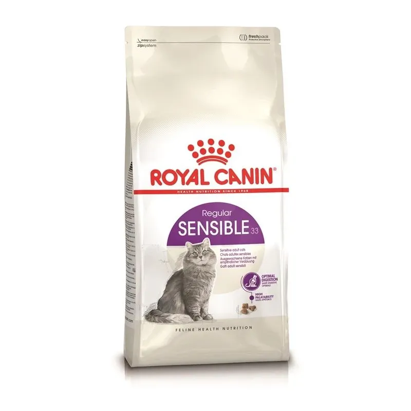 Sausā kaķu barība Royal Canin Regular Sensible, vistas gaļa-cūkgaļa, 0.4 kg