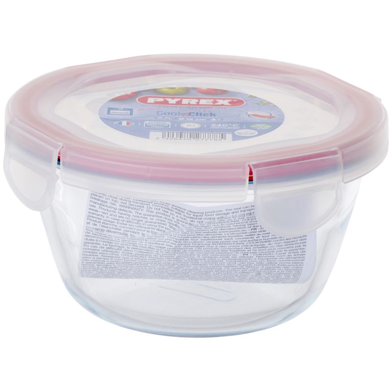 Stikla trauks pārt. ar vāku apaļš 700ml