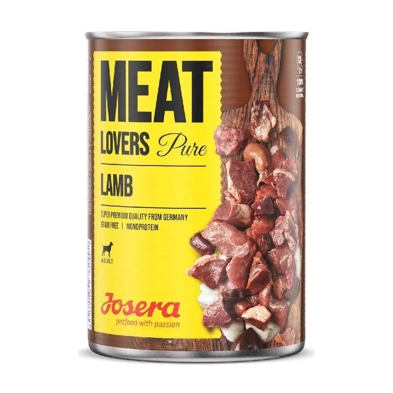 Mitrā barība ,konservi, suņiem Josera Meat Lovers Pure Lamb, jēra gaļa, 0.8 kg
