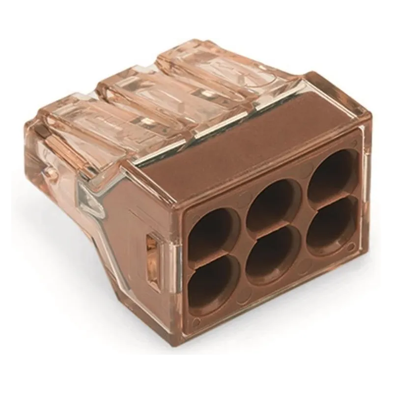 Vadu savienojums Wago 773-606-5, 6 x 1,5-4 mm², 32 A, brūna krās., 5 gab.