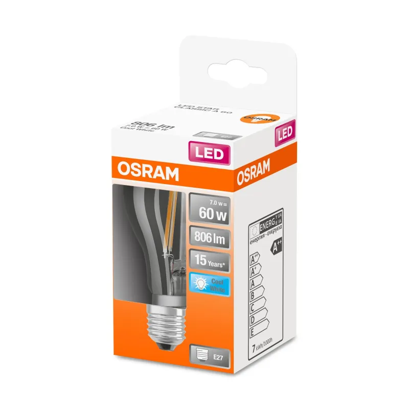 Spuldze Osram LED, E27, balta krās., E27, 6.5 W, 806 lm
