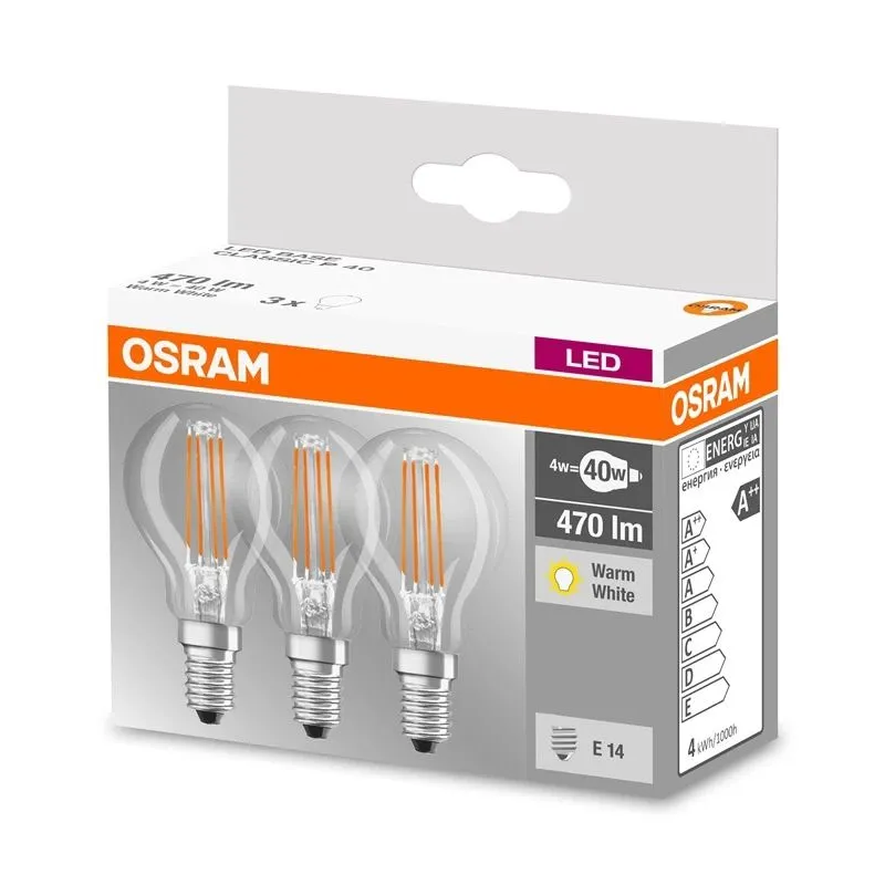 Spuldze Osram LED, P45, 2700 °K, E14, 4 W, 470 lm