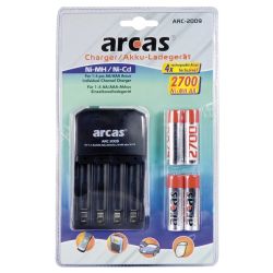 Lādētājs arcas arc-2009 +4aa 2700mah