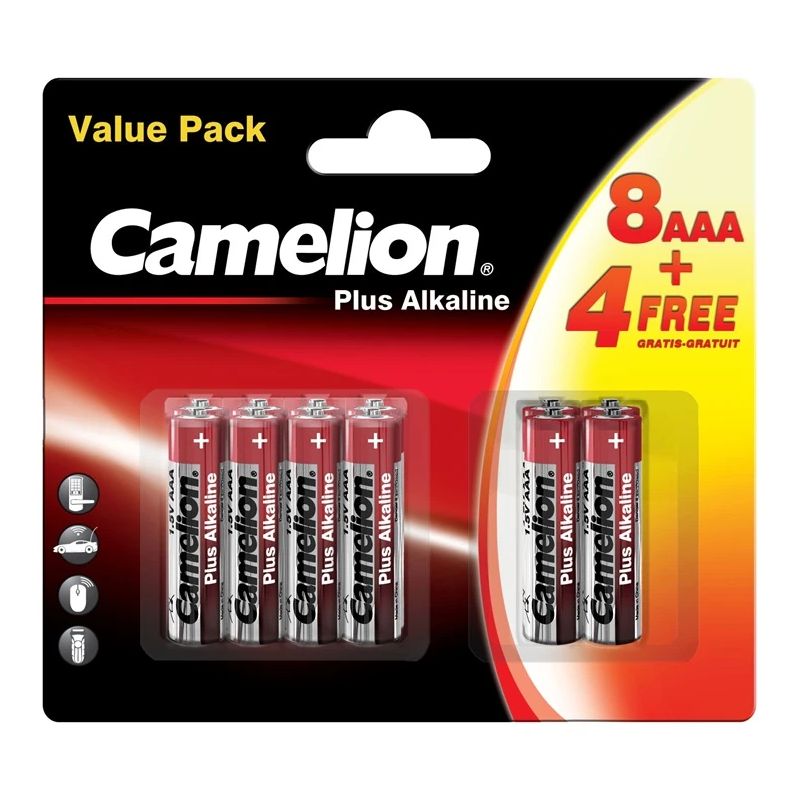 Baterijas camelion+ aaa b12 8+4 alkaline