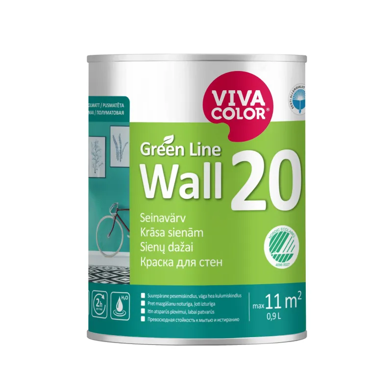 Krāsas pamatne Vivacolor Wall 20, emulsija, pus-matēts, 0.9 l