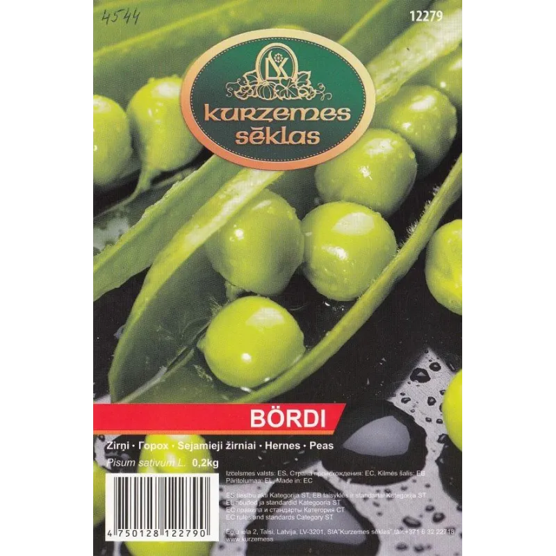Sēklas Kurzemes sēklas, zirņi Bördi, 200 g
