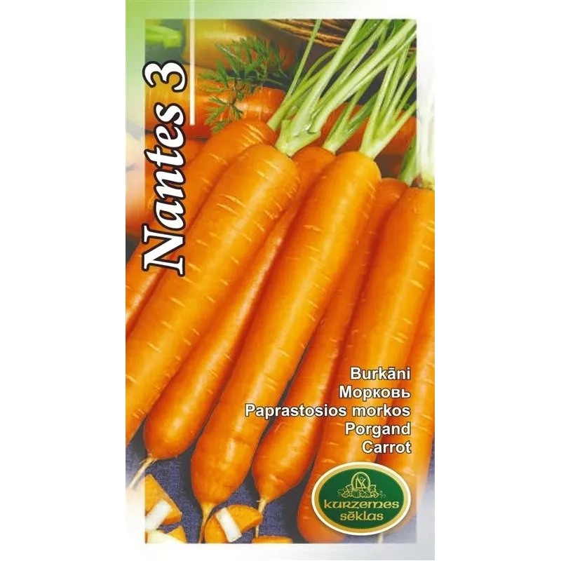 Sēklas Kurzemes sēklas, burkāns Nantes 3, 3 g