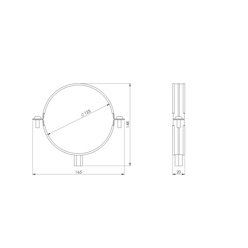 Skava SBOU, metāls, DIA 12.5 cm