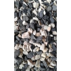 Dekoratīvās šķembas 8-16mm 25kg melnbal