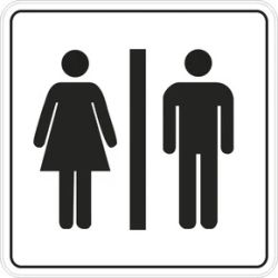 Uzlīme wc simbols, 10x10cm