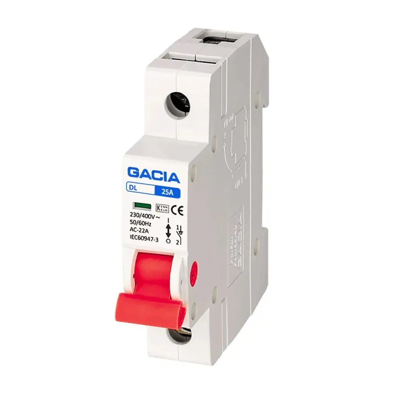 Slēdzis Gacia DL1251P025, 1P, D, 6kA, 25 A