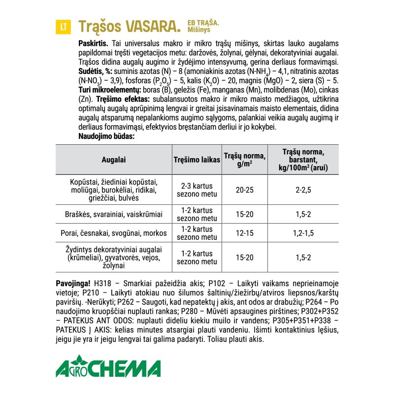 Mēslojums vasara ar mikroelementiem 10kg