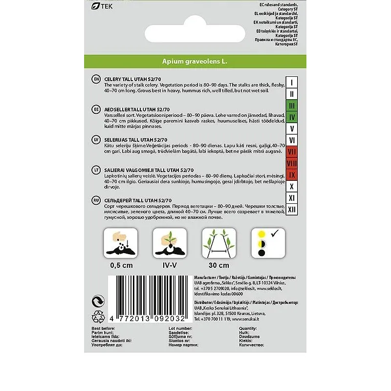 Sēklas Okko, selerijas Tall Utah 52-70, 0.2 g