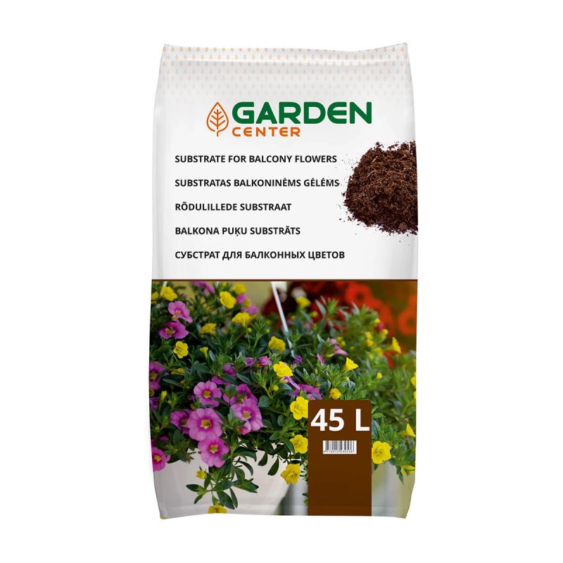 Augsne balkona puķēm 45l garden center