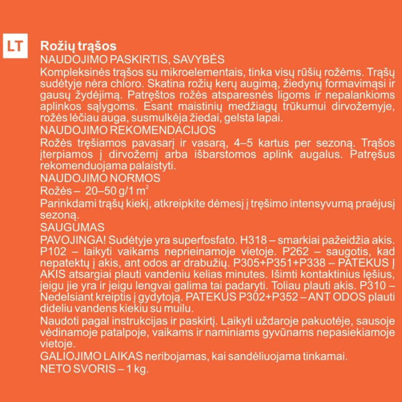 Mēslojums rozēm garden center 1 kg