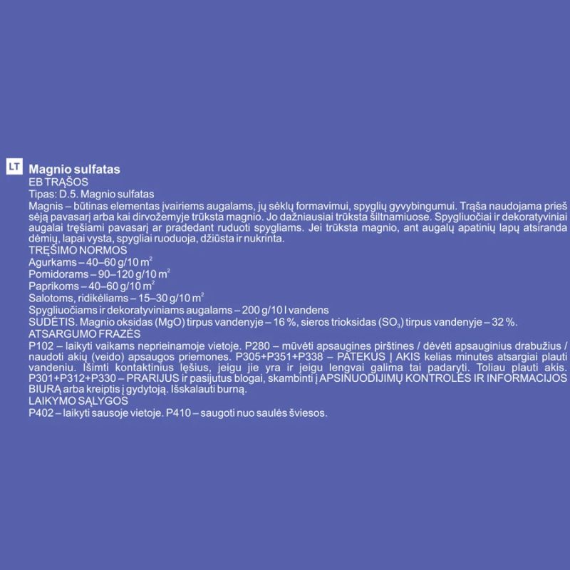 Magnija sulfāta mēsloj.garden center 1kg