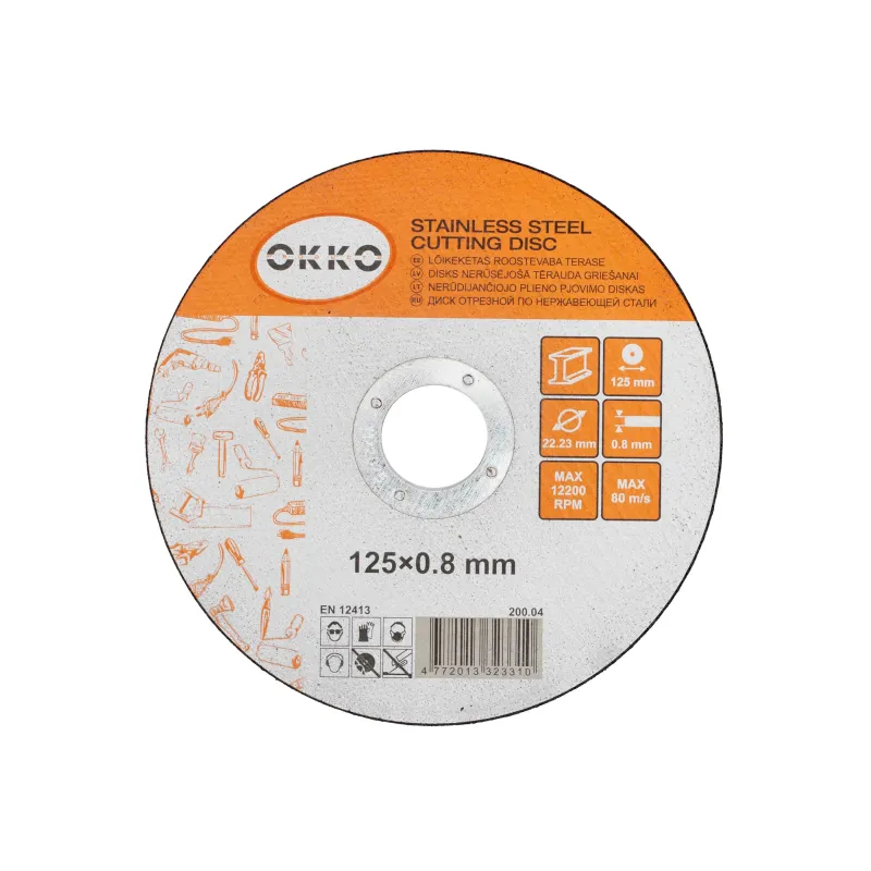 Griešanas disks leņķa slīpmašīnām Okko 200.04, 125 mm x 0.8 mm x 22.23 mm