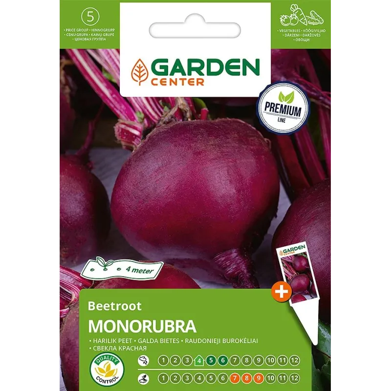 Sēklas Garden Center, galda bietes MONORUBRA, 10 g, 4 m