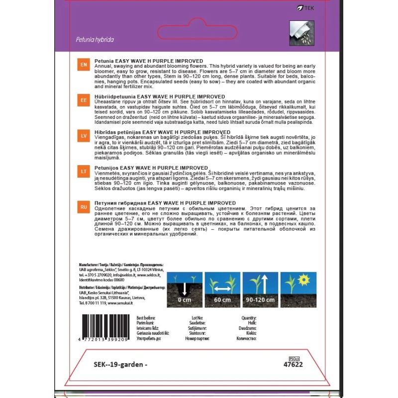 Sēklas ziedu delfīnijas wave h purple 6s