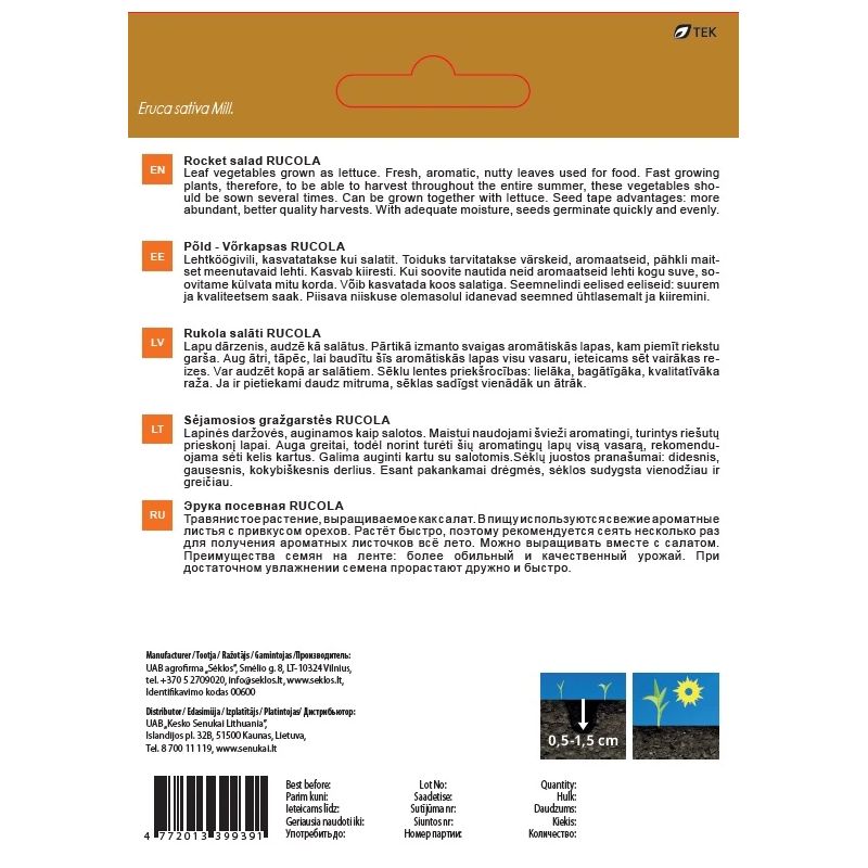 Sēklas garšv. rukola 4m 10g