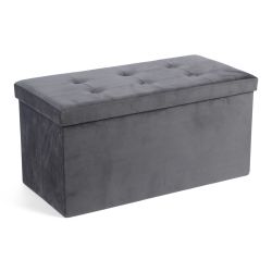 Pufs mateo tufting 76x38x38 cm pelēks