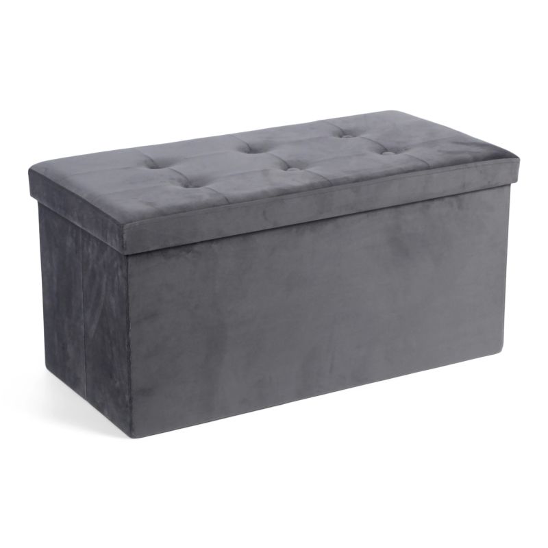 Pufs mateo tufting 76x38x38 cm pelēks