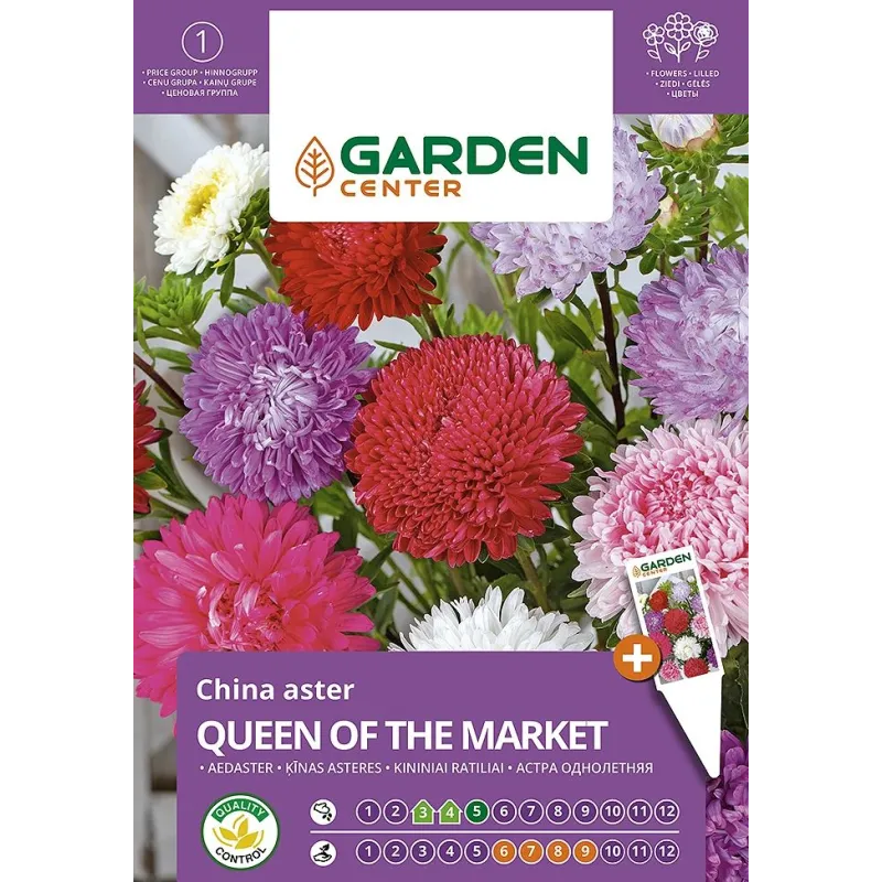 Sēklas Garden Center ķīnas astere QUEEN OF THE MARKET, 0.5 g