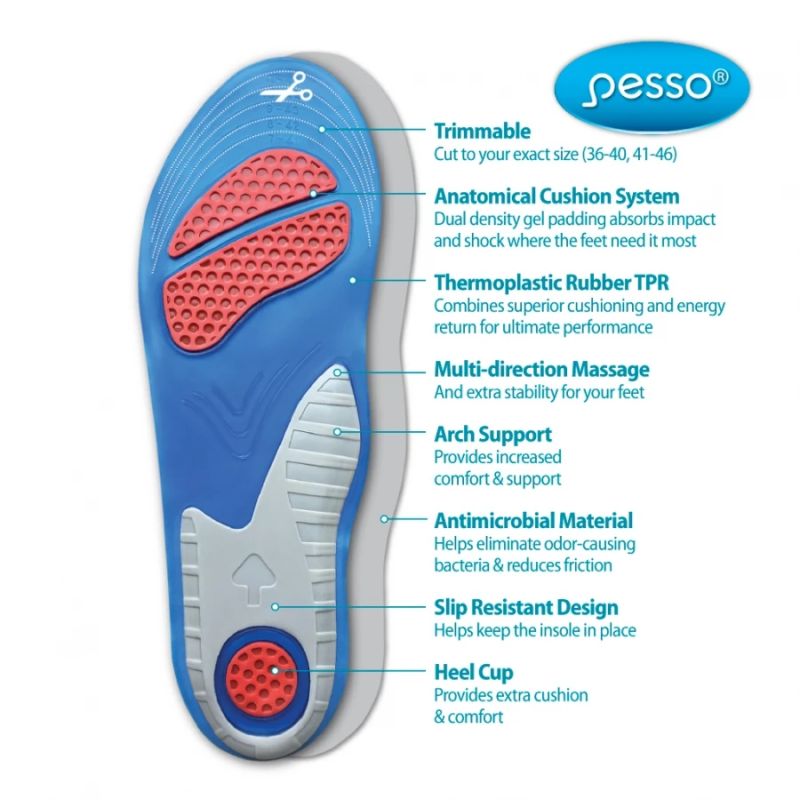 Iekšzoles gel comfort 41-46 pesso