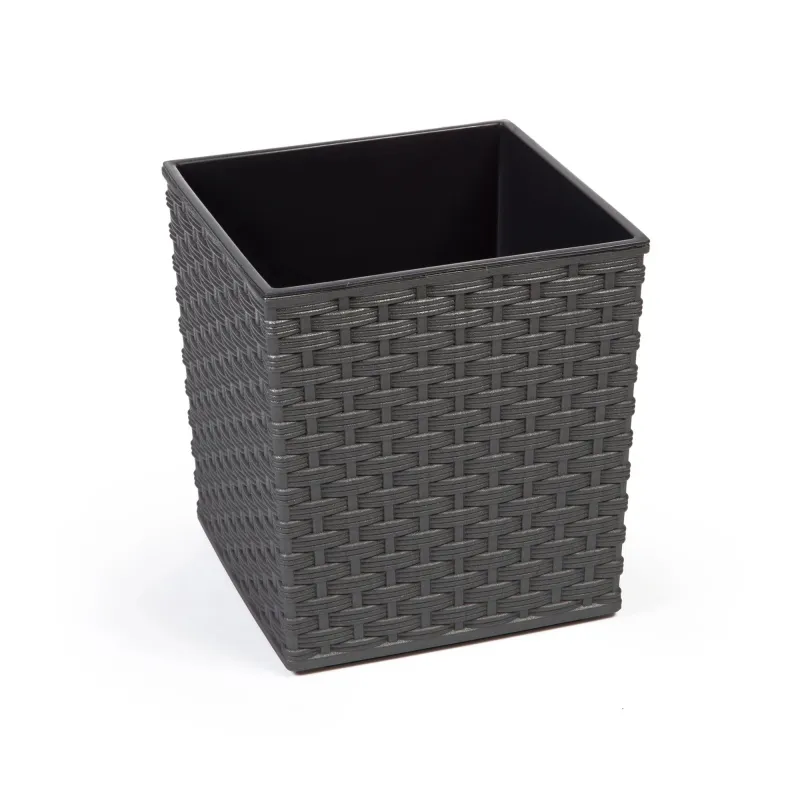 Puķu pods Lamela Rattan 597-50, plastmasa, pelēka krās.