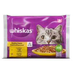 Mitrā kaķu barība Whiskas Turkey,chicken, vistas gaļa-tītara gaļa, 0.085 kg x 4 gab.