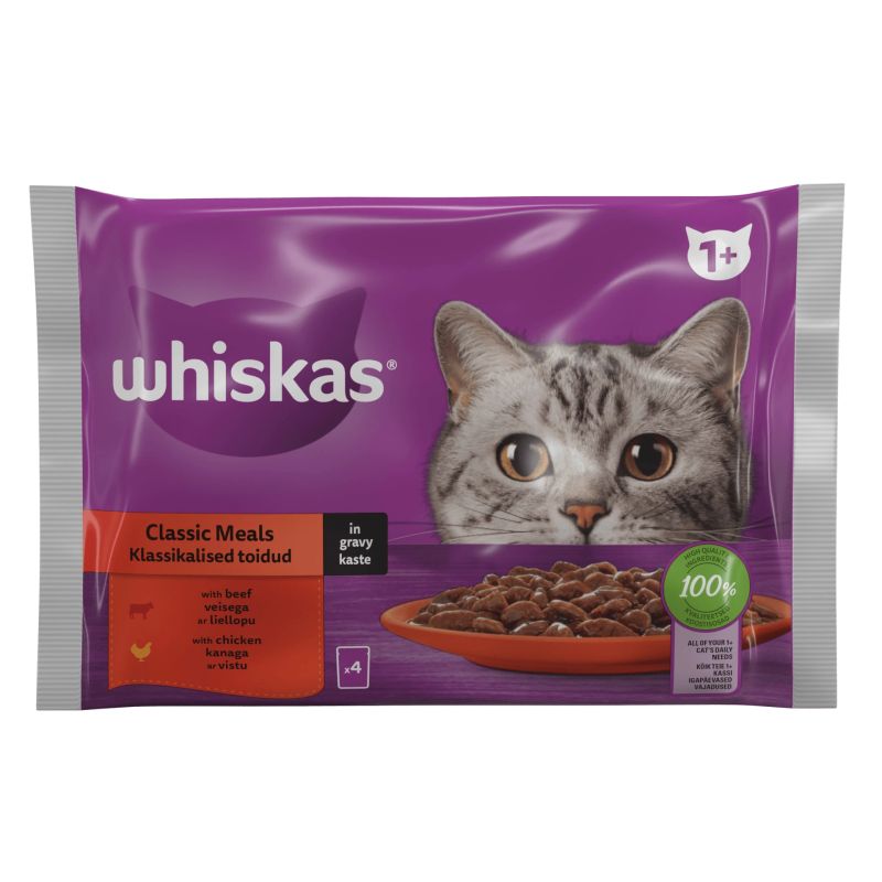Konservi kaķiem whiskas classic 4x85g