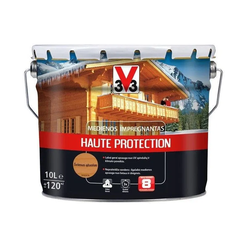 Medienos impregnantas V33 Haute Protection, gelsva sp.-šviesus ąžuolas sp., 10 l