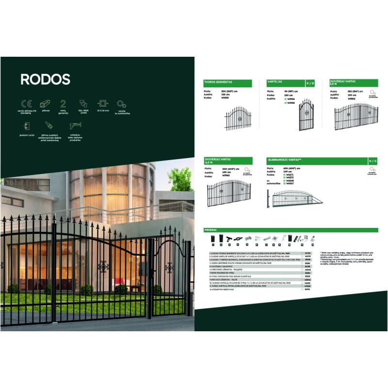 Panelis žoga rodos 2 melns 1200x2000mm