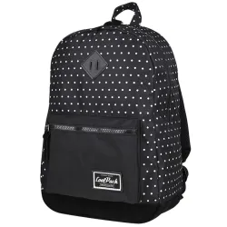 Mokyklinė kuprinė CoolPack Black Dots, balta sp.-juoda sp., 30 cm x 14.5 cm x 45 cm