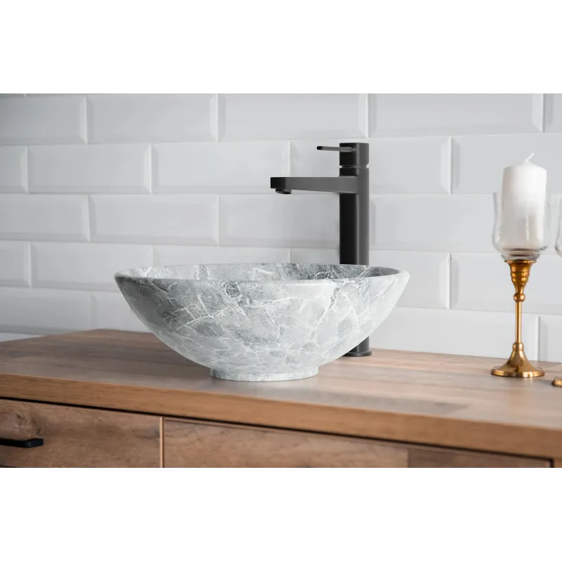 Vannas istabas izlietne Invena DOKOS, 39.5 cm x 39.5 cm x 16 cm, pelēka