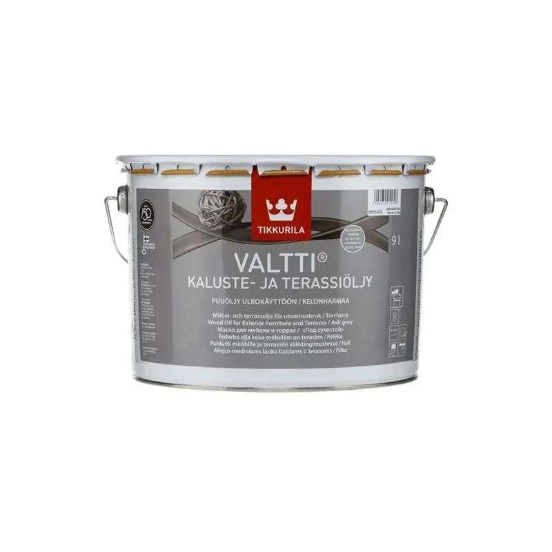 Koksnes eļļa Tikkurila Valtti Kaluste, pelēka krās., 9 l