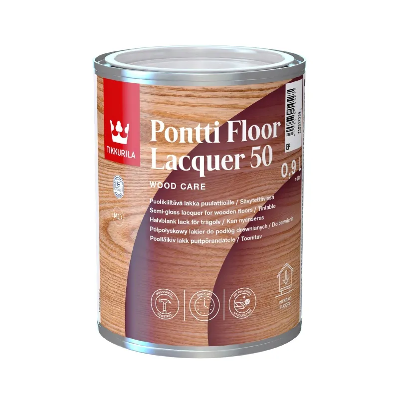 Laka, pus-spīdīgs Tikkurila Pontti Floor Laquer 50, 0.9 l