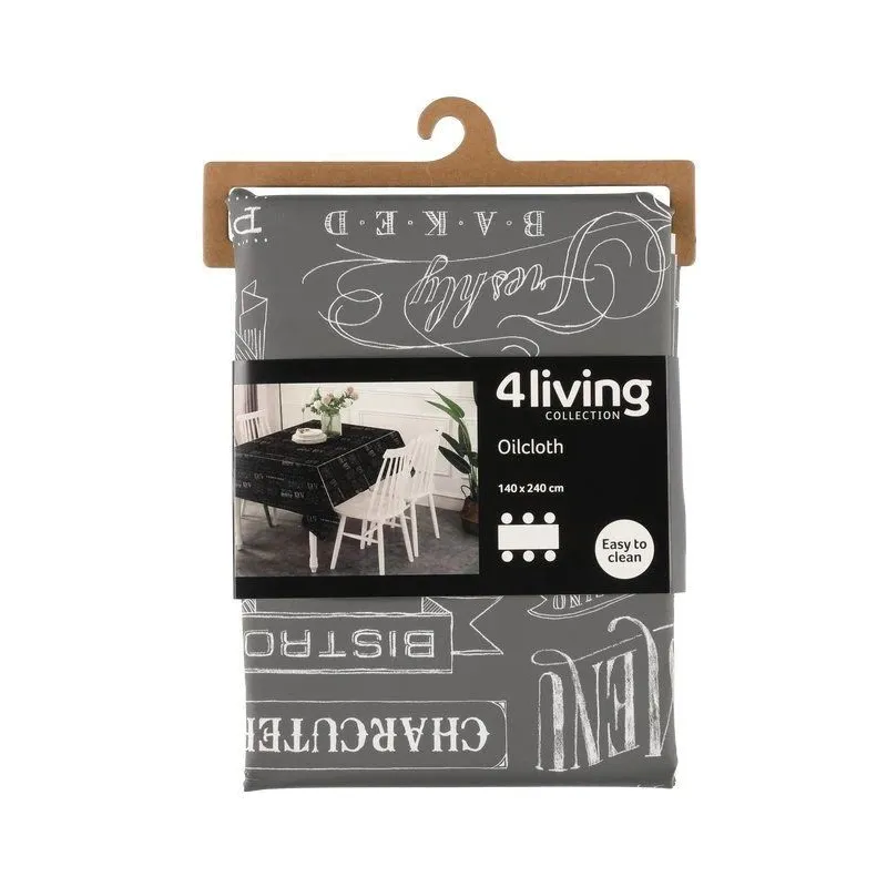 Galdauts, vaskadrāna taisnstūrveida 4Living Cafe, balta-melna, 140 x 240 cm