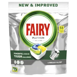 Капсулы для посудомоечной машины Fairy Platinum allin1 lemon, 55 шт.