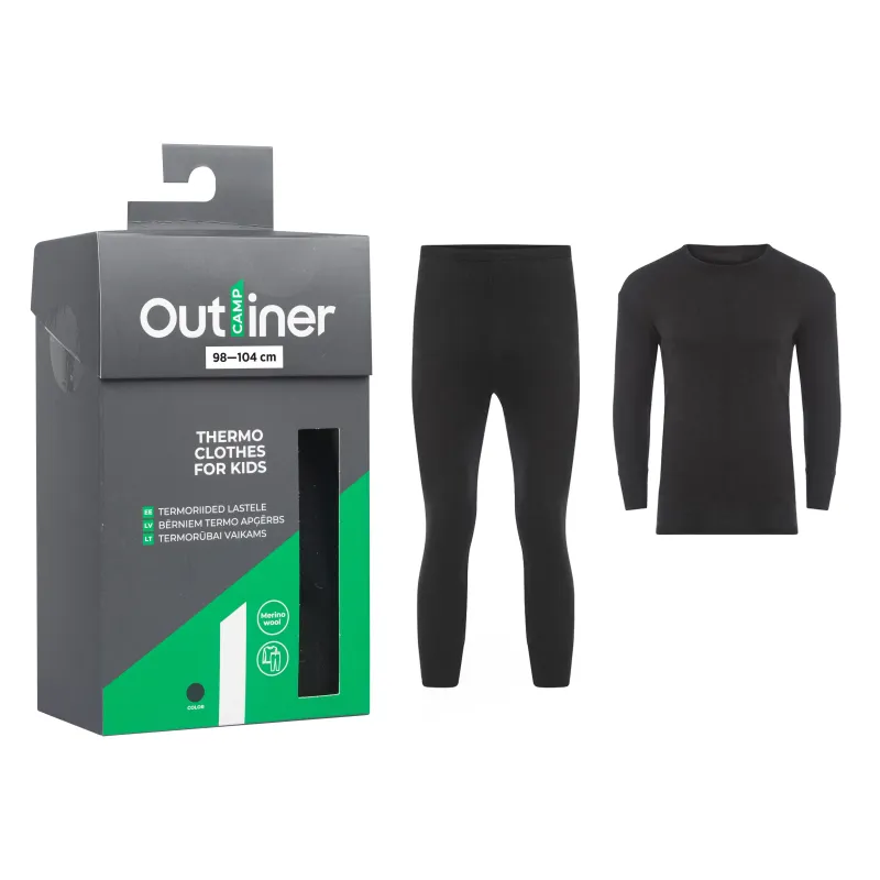 Termoapakšveļa komplekts, zēniem Outliner, melna, 90-104 cm