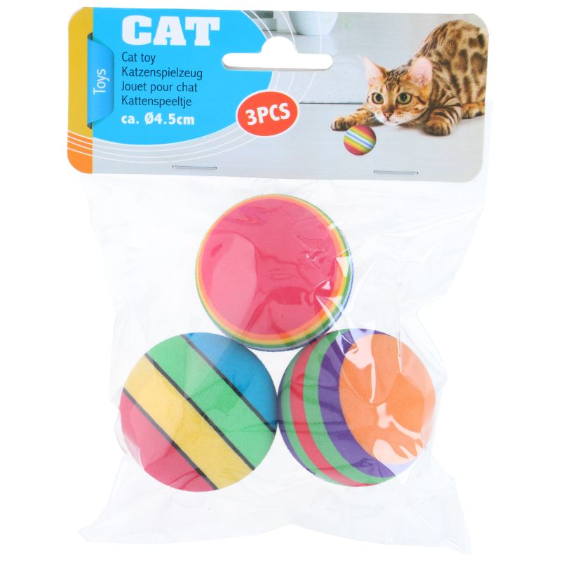 Rotaļl. kaķiem bumbu kompl. d 4.5cm 3gab