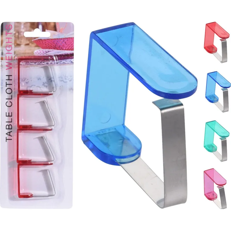 Galdautu klipši, dažādas krāsas, 4 gab.